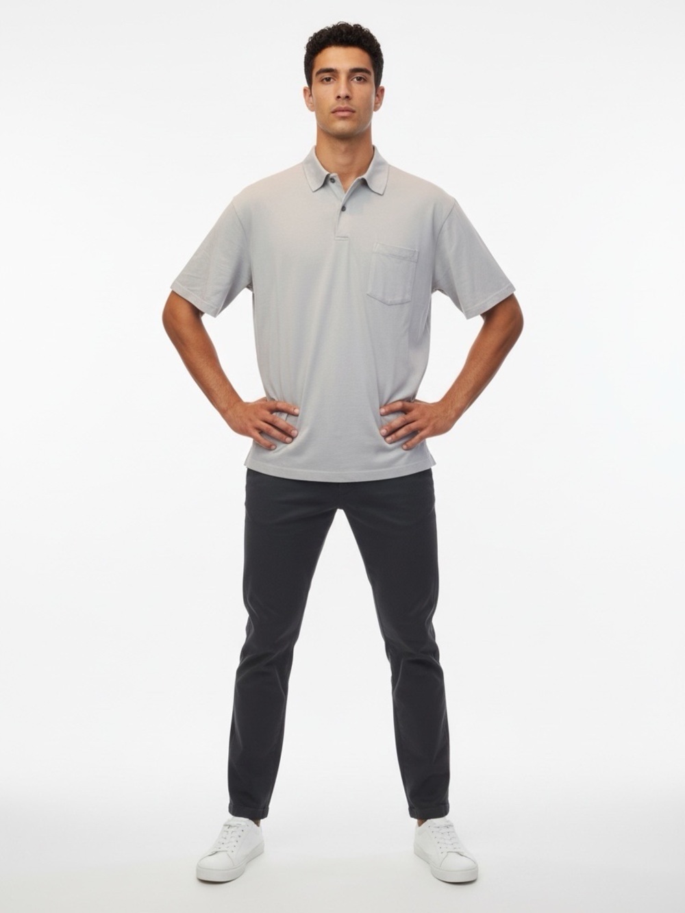 Men’s Polo by Ralph Lauren Short-Sleeve Polo Shirt | Slate | Large